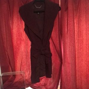 mauve dress sleeveless coat